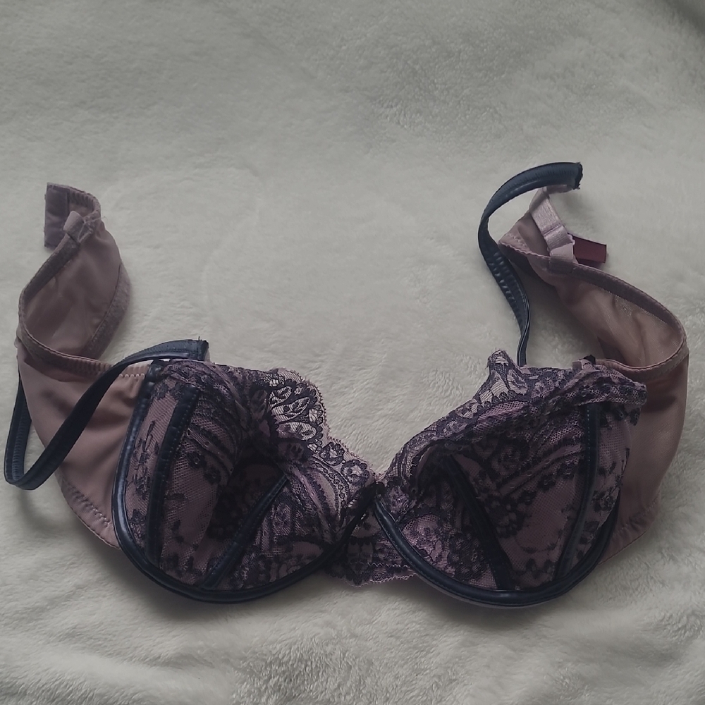 Adore Me Lace Bra in Lavender and Black